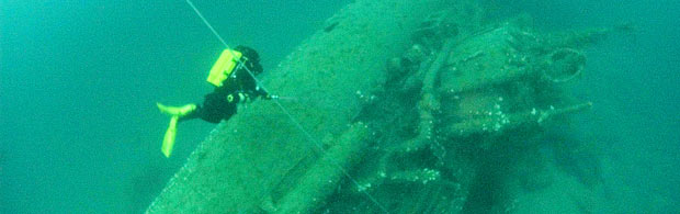 Submarine wreck off the Newquay coast